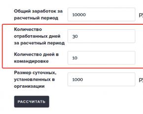 ตัวอย่างการคำนวณเบี้ยเลี้ยงรายวันสำหรับการเดินทางเพื่อธุรกิจในต่างประเทศและในสหพันธรัฐรัสเซีย